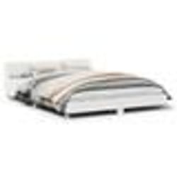 vidaXL Cadre de lit sans matelas blanc 135x190 cm bois de pin massif - 135 x 190 cm