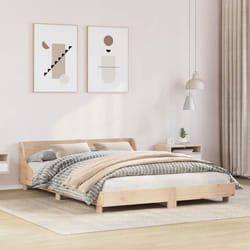 vidaXL Cadre de lit avec tête de lit 120x190 cm bois de pin massif meuble de chambre sommier lit en bois lit lit double 850746