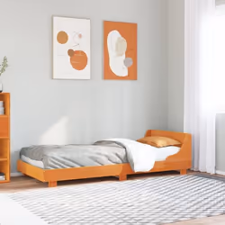 vidaXL Cadre de lit sans matelas cire marron 90x190 cm bois pin massif - 90 x 190 cm
