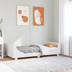 Cadre De Lit Sans Matelas Blanc 90x200 Cm Bois De Pin Massif Vidaxl