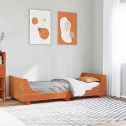 Cadre De Lit Sans Matelas Cire Marron 90x200 Cm Bois Pin Massif Vidaxl
