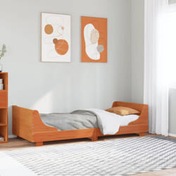 Cadre De Lit Sans Matelas Cire Marron 75x190 Cm Bois Pin Massif Vidaxl