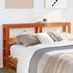 vidaXL Tête de lit avec étagères marron cire 135 cm bois massif de pin