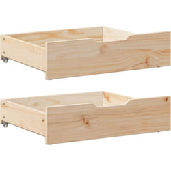 Tiroirs sous le lit avec roulettes 2 pcs 75x55x16 cm pin massif Vidaxl