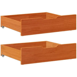 Vidaxl - Tiroirs sous le lit 2 pcs brun cire 75x55x17 cm pin massif