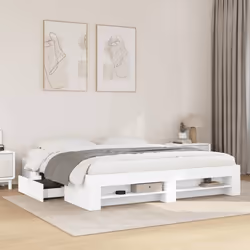 vidaXL Cadre de lit sans matelas blanc 180x200 cm bois d'ingénierie - 180 x 200 cm