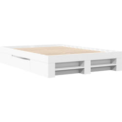 Cadre de lit sans matelas blanc 140x200 cm bois d'ingénierie Vidaxl