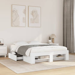 Vidaxl - Cadre de lit sans matelas blanc 120x190 cm bois d ingénierie