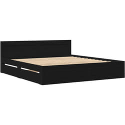 Vidaxl - Cadre de lit avec tête de lit sans matelas noir 200x200 cm