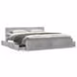 vidaXL Cadre de lit tête de lit sans matelas gris béton 200x200 cm - 200 x 200 cm