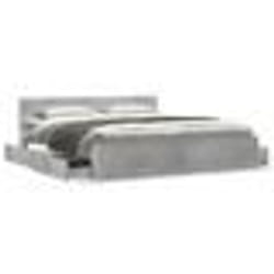 vidaXL Cadre de lit tête de lit sans matelas gris béton 200x200 cm - 200 x 200 cm