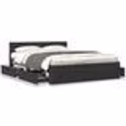 vidaXL Cadre de lit avec tête de lit sans matelas noir 160x200 cm - 160 x 200 cm