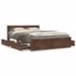 vidaXL Cadre de lit tête de lit sans matelas chêne marron 140x200 cm - 140 x 200 cm
