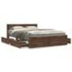 vidaXL Cadre de lit tête de lit sans matelas chêne marron 140x200 cm - 140 x 200 cm