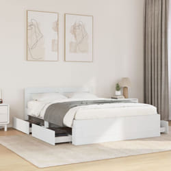 vidaXL Cadre de lit avec tête de lit sans matelas blanc 120x190 cm