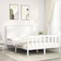 vidaXL Cadre de lit sans matelas blanc 150x200 cm bois d'ingénierie - 150 x 200 cm
