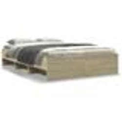 vidaXL Cadre de lit sans matelas chêne sonoma 140x200 cm - 140 x 200 cm