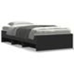 vidaXL Cadre de lit sans matelas noir 90x200 cm bois d'ingénierie - 90 x 200 cm