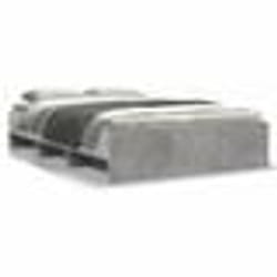 vidaXL Cadre de lit sans matelas gris béton 140x190 cm bois ingénierie - 140 x 190 cm