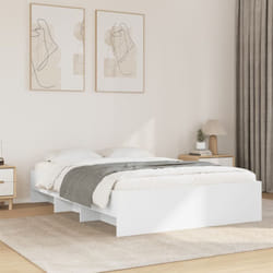 Vidaxl - Cadre de lit sans matelas blanc 135x190 cm bois d'ingénierie
