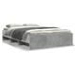 vidaXL Cadre de lit sans matelas gris béton 120x190 cm bois ingénierie - 120 x 190 cm