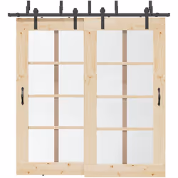 Avec ce kit de ferrures pour portes coulissantes, vous pouvez facilement installer des rails doubles pour que deux portes cou ...