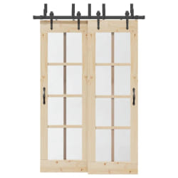 VidaXL Kit quincaillerie porte coulissante 152,5 cm - Noir