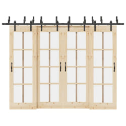 vidaXL Kit de Quincaillerie Porte Coulissante 305 cm Noir