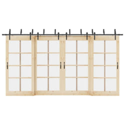vidaXL Kit Quincaillerie Porte Coulissante 427 cm - Noir