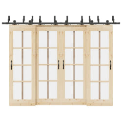 vidaXL Kit de quincaillerie porte coulissante 305 cm - Acier noir