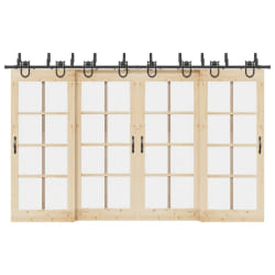 VidaXL Kit quincaillerie porte coulissante 366 cm - Noir