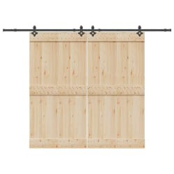 vidaXL Quincaillerie Porte Coulissante - Noir