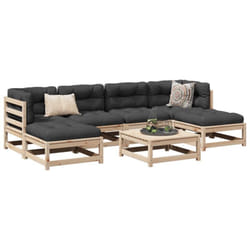 Salon De Jardin 7 Pcs Avec Coussins Bois De Pin Massif Vidaxl