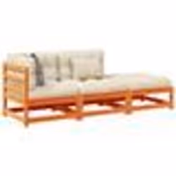 vidaXL Salon de jardin 3 pcs avec coussins cire marron bois pin massif