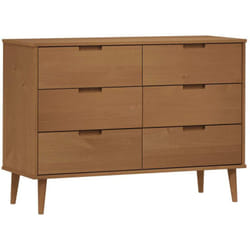 Commode Molde Marron 113x40x80 Cm Bois De Pin Massif Vidaxl