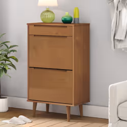 Avec cette armoire à chaussures en bois délicate et robuste, vous pouvez ranger efficacement vos chaussures et ajouter une dé ...