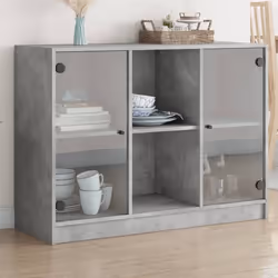 vidaXL Buffet gris béton 102x37x75,5 cm bois d'ingénierie