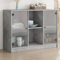 vidaXL Buffet gris béton 102x37x75,5 cm bois d'ingénierie