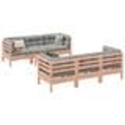 vidaXL Salon de jardin 7 pcs et coussins bois massif sapin de douglas