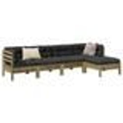 vidaXL Salon de jardin 5 pcs avec coussins bois de pin imprégné