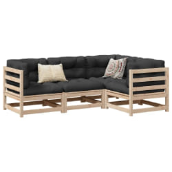 vidaXL Salon de jardin 4 pcs bois de pin massif