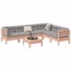 vidaXL Salon de jardin 7 pcs et coussins bois massif sapin de douglas