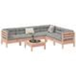 vidaXL Salon de jardin 7 pcs et coussins bois massif sapin de douglas