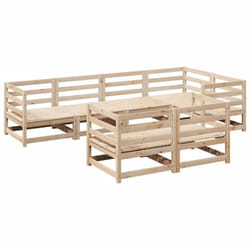 Salon De Jardin 7 Pcs Bois De Pin Massif Vidaxl