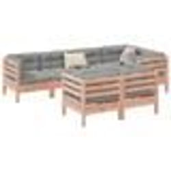 vidaXL Salon de jardin 7 pcs et coussins bois massif sapin de douglas