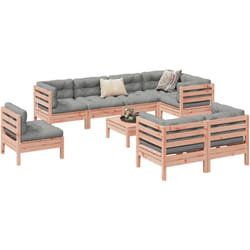 vidaXL Salon de jardin 9 pcs avec coussins sapin de douglas solide