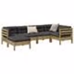 vidaXL Salon de jardin 6 pcs avec coussins bois de pin imprégné