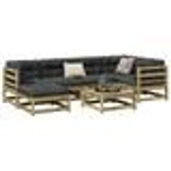 vidaXL Salon de jardin 7 pcs avec coussins bois de pin imprégné