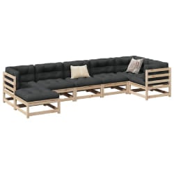 vidaXL Salon de jardin 7 pcs - Bois de pin
