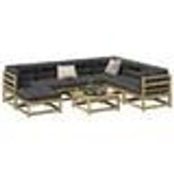 vidaXL Salon de jardin 8 pcs avec coussins bois de pin imprégné